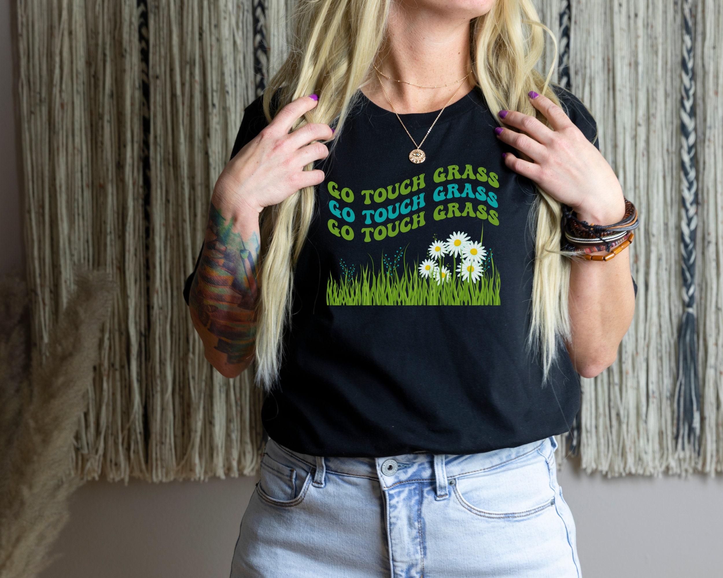  Go Touch Grass - Funny Meme T-Shirt : Clothing, Shoes & Jewelry