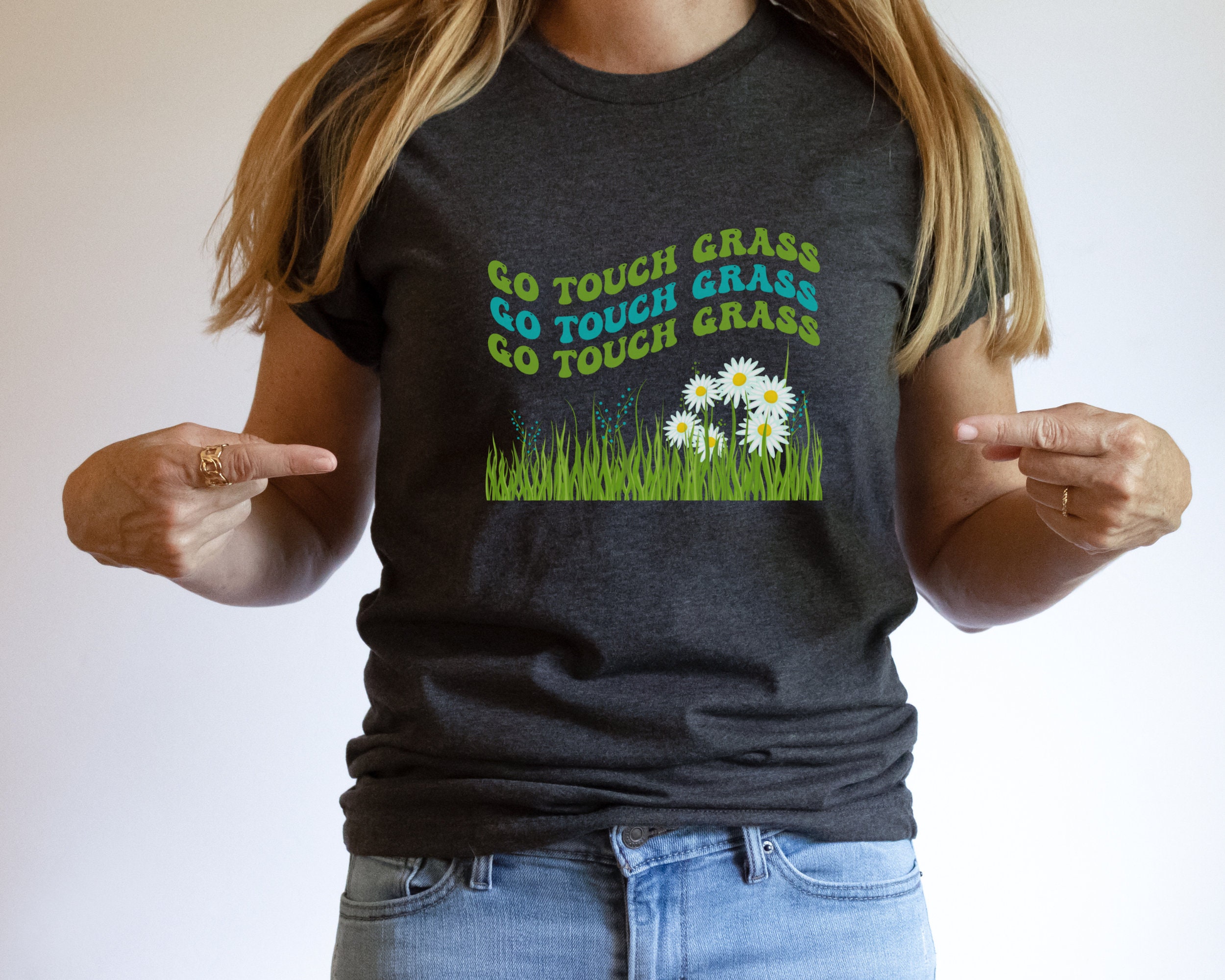  Go Touch Grass - Funny Meme T-Shirt : Clothing, Shoes & Jewelry