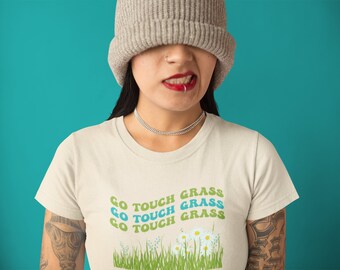  Go Touch Grass - Funny Meme T-Shirt : Clothing, Shoes & Jewelry