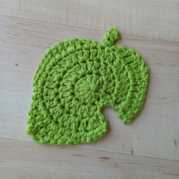Crochet Leaf Coaster: Animal Crossing Inspired, Eco-Friendly Cotton