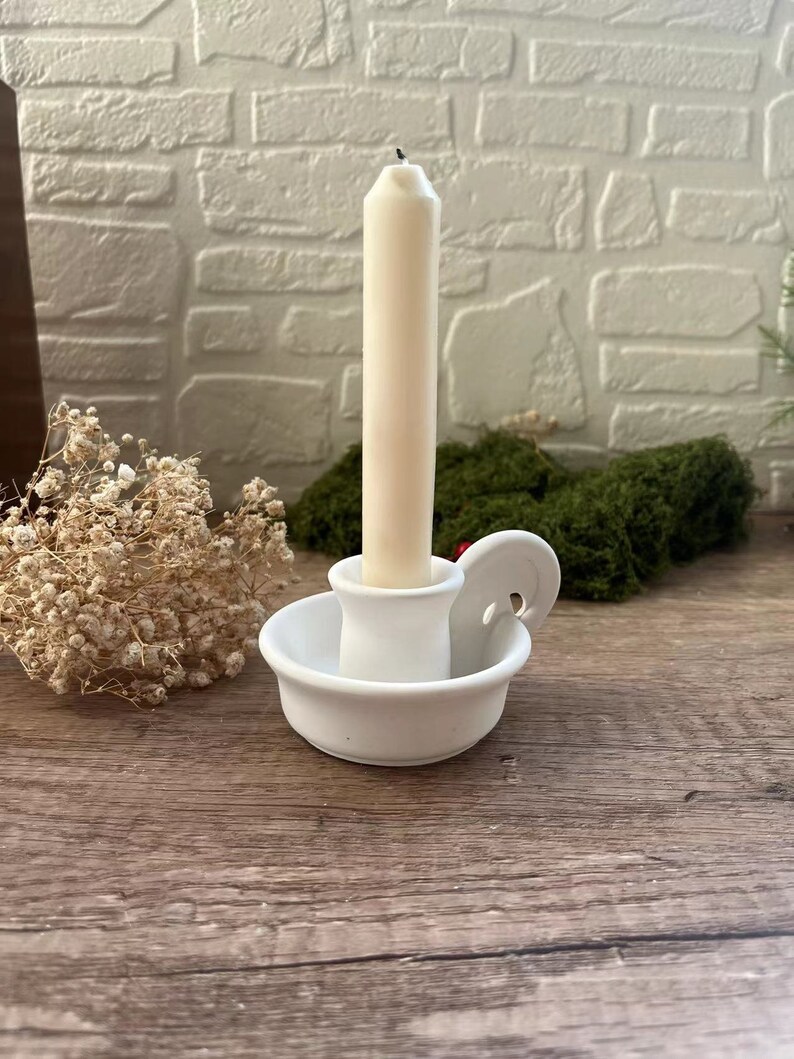 Round Handle Candle Holder Silicone Mold: Concrete, Plaster, Resin image 5