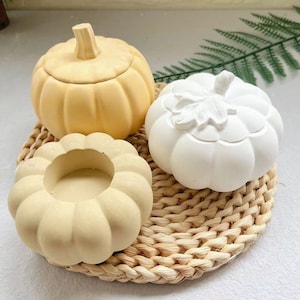 Pumpkin storage jar with lid  candle jar silicone mold plaster mold resin mold beauty mold