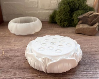 Lotus Incense Stick Holder Silicone Mold: Resin, Plaster, Concrete