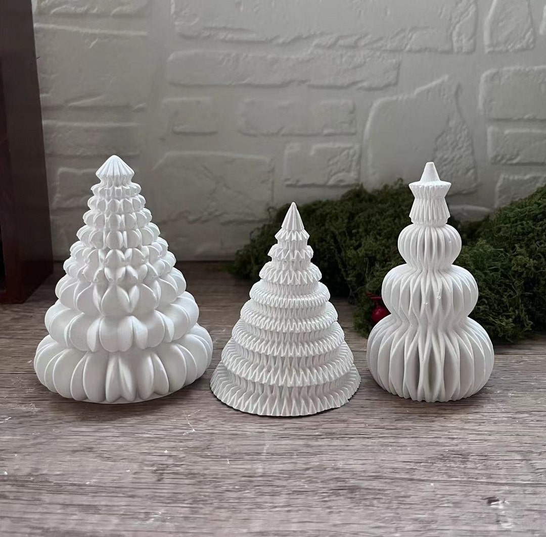 Klapp Weihnachtsbaum Form Weihnachten Ornament Kerzenform Gießharzform Gipsform Betonform
