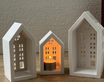 House Candle Vessel Silicone Mold: Concrete, Plaster, Gypsum