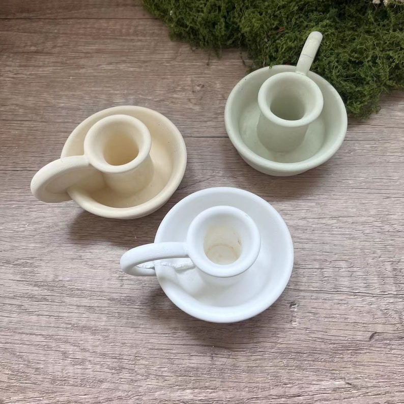 Round Handle Candle Holder Silicone Mold: Concrete, Plaster, Resin image 3