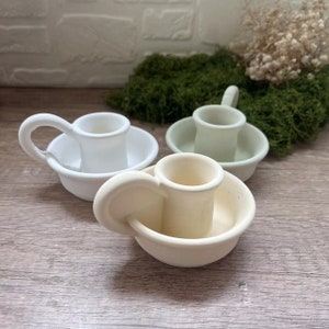 Round Handle Candle Holder Silicone Mold: Concrete, Plaster, Resin image 4