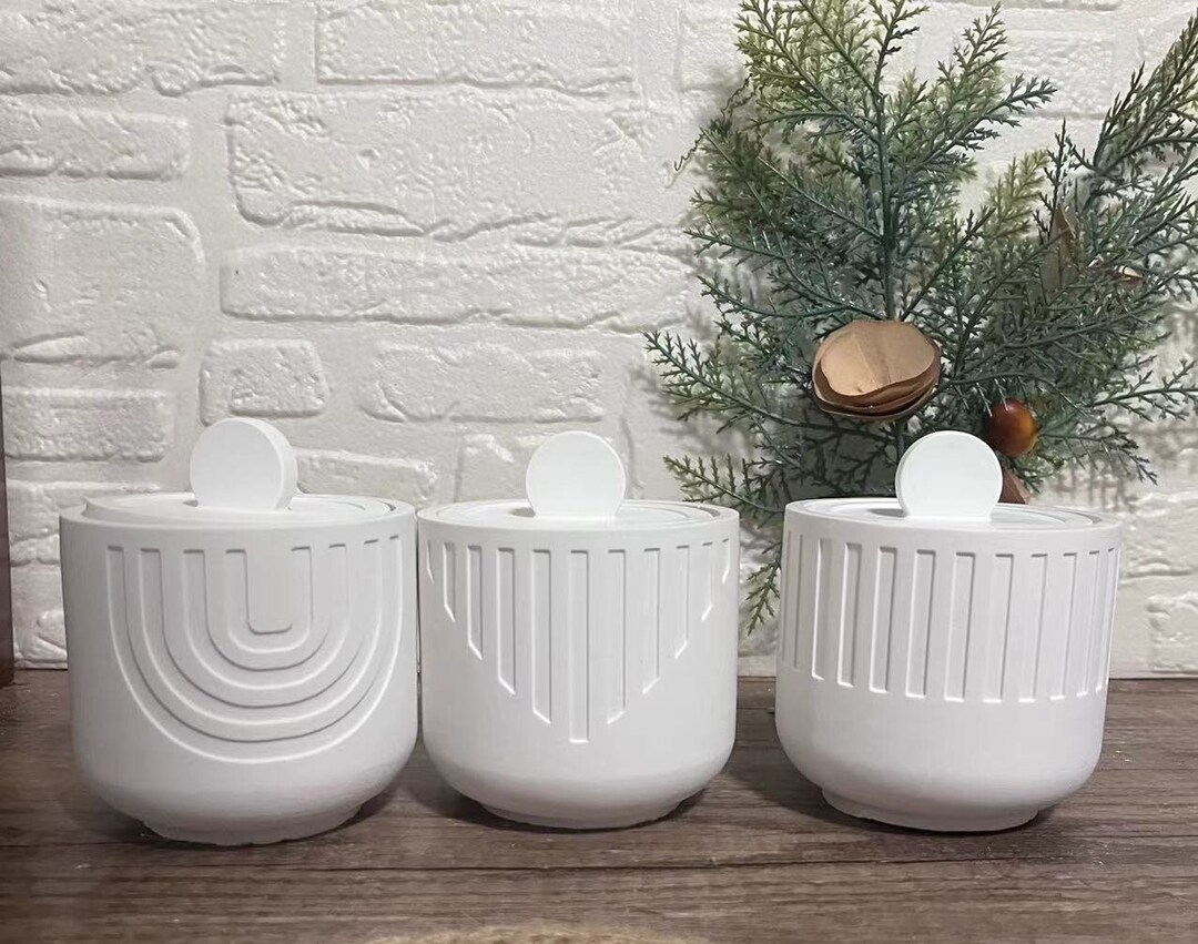 3 Types Striped Candle Jar/storage Box Candle Holder Mold Candle Vessel ...