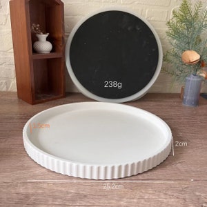 Avec support Eva plateau moule grand plateau rond rayé moule bibelot plat moule plâtre moule béton moule résine moule beauté moule