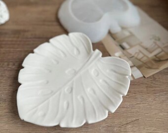 Trinket dish mold leaf dish mold Monstera leaft silicone mold plaster mold concrete mold resin mold beauty mold