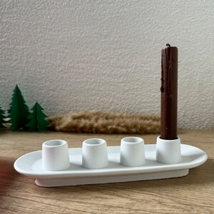 Oval 4-Hole Candle Holder Silicone Mold: Concrete, Plaster, Resin