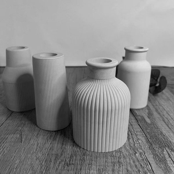 4pcs mini vase resin mold plaster mold gypsum craft home decoration silicone mold beauty mold