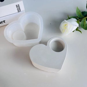 Herz Herz Kerzengefäß Silikonform Gipsform Harzform Betonform Wohnkultur Beautyform Silikonform Herz