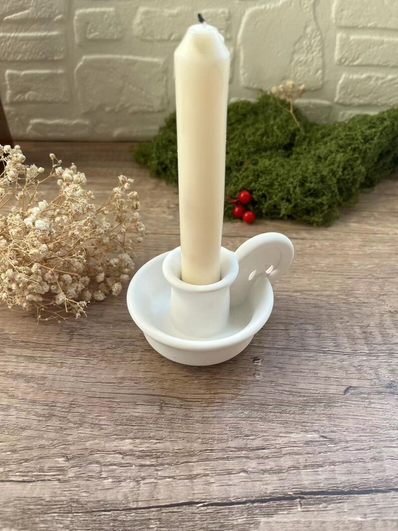 Round Handle Candle Holder Silicone Mold: Concrete, Plaster, Resin image 10