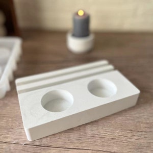 Inserted 1-2-3hole candle vessel mold  candle holder silicone mold conrete mold plaster mold resin mold beauty mold
