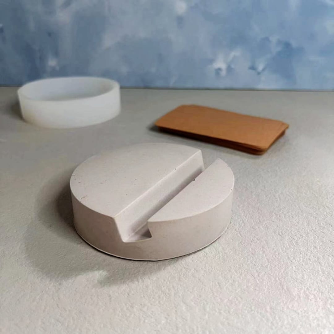 Business Card Holder Mold Round Name Card Holder Silicone Mold, Phone