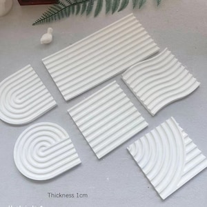Striped Tray Silicone Mold: Rectangle, Wave, Arc, Round