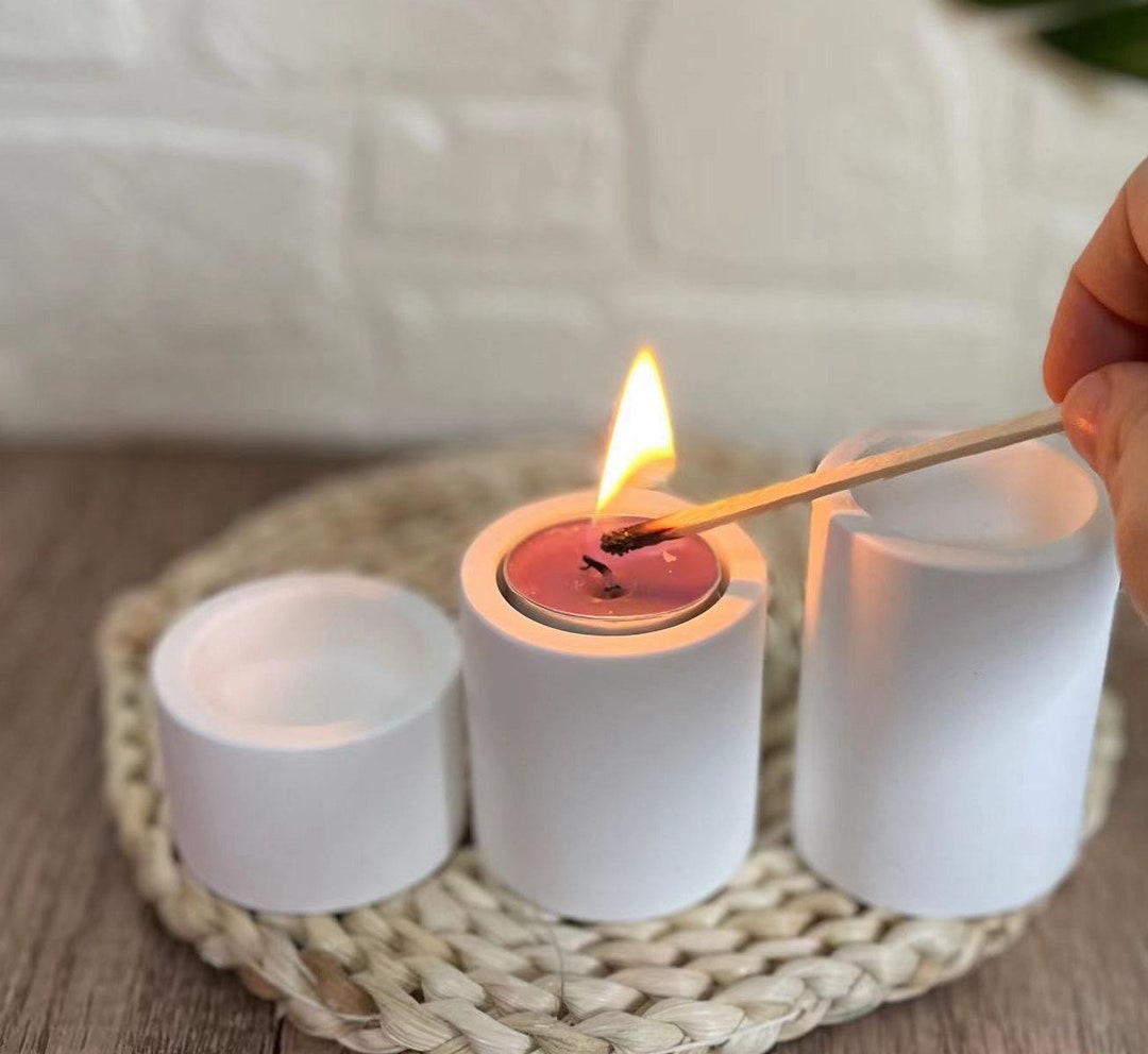 L/M/S Candle Vessel Concrete Tealight Candle Holder Silicone Mold