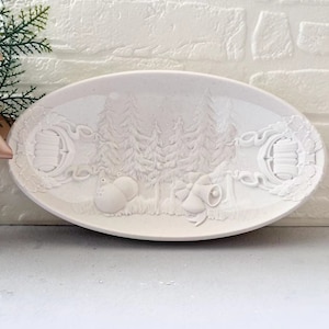 Ovale kerst dienblad schimmel trinket schotel schimmel siliconen mal gips mal beton mal hars mal kerst ornament schoonheid schimmel