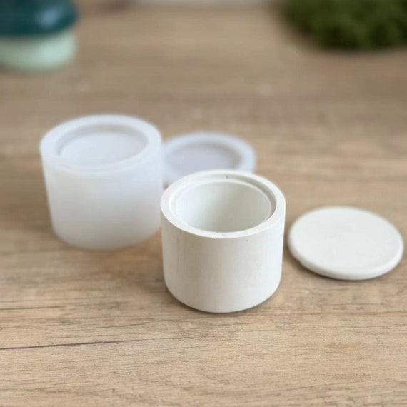 Moule en silicone avec couvercle - Vase en silicone - Moule en silicone - Pour bricolage - Bougeoir - Moule en Moule en silicone avec couvercle - Vase en silicone - Moule en silicone - Pour bricolage - Bougeoir - Moule en
