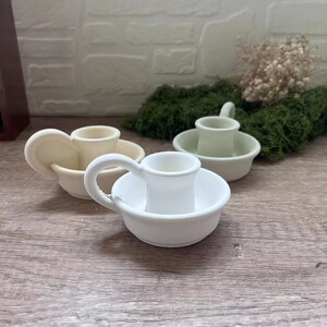 Round Handle Candle Holder Silicone Mold: Concrete, Plaster, Resin image 2