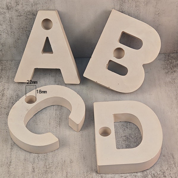 Grand bougeoir 3D lettre alphabet bougeoir moule pour décoration de fête moule de beauté
