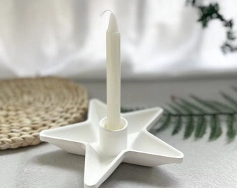 Five-Point Star Candle Holder Silicone Mold: Concrete, Plaster, Resin