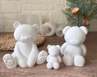 Stampo in silicone per orso 3D, stampo in silicone per candele, stampo per aroma, stampo in gesso, stampo per decorazioni per la casa, stampo per bellezza