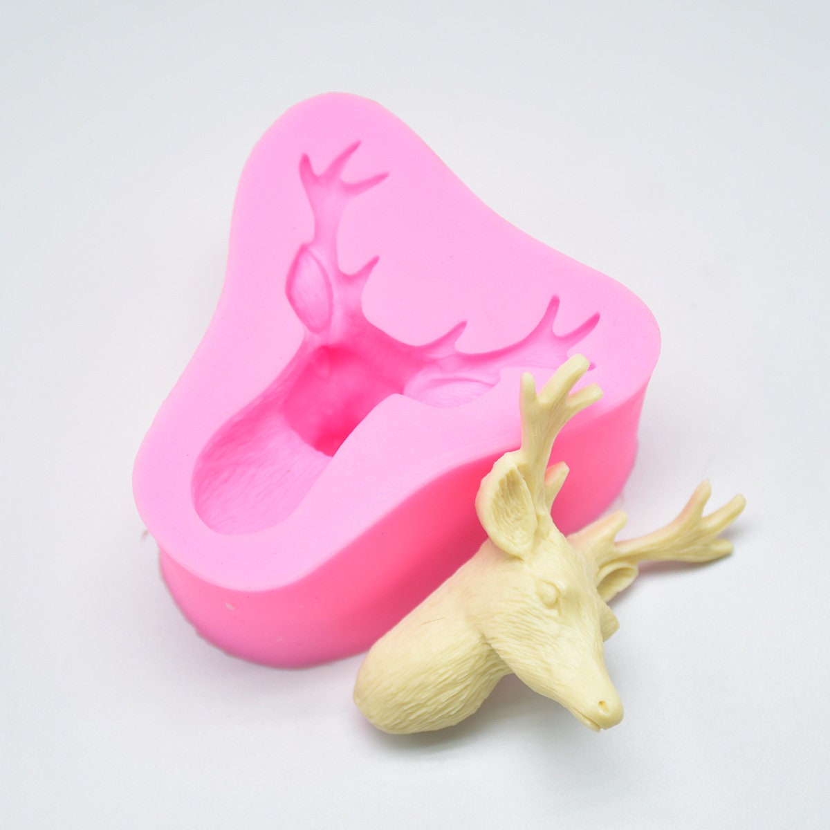 Voyyphixa 2 Pièce Moule Silicone Resine De Noël, Moule Silicone Resine Epoxy Renne Orignal Cristal Moule Coulée De Silicone Pour Noël Décoration De Table Décor Décoration Maison
