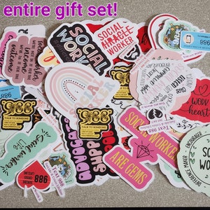 Social Worker Gift, Social Work Gift, Social Services Gift, MSW, Work Gift Set, Social Worker Magnet, Social Work Sticker Set, Helping