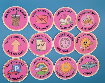 Social Worker Badge Stickers | Funny Therapist Humor, Mental Health Vinyl Set