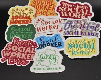 Social Worker Gift, Social Worker sticker sets, therapist, LCSW, LSW, BSW, msw, Social Services gift, Clinical Social Worker Case Manager