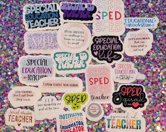 Special Education Teacher Stickers, SPED, Autism Awareness, IEP, Waterproof Vinyl Laptop Decals