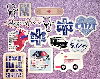 EMT Aufkleber | Stern des Lebens, Krankenwagen, Herzschlag Aufkleber (Matt/Glossy)
