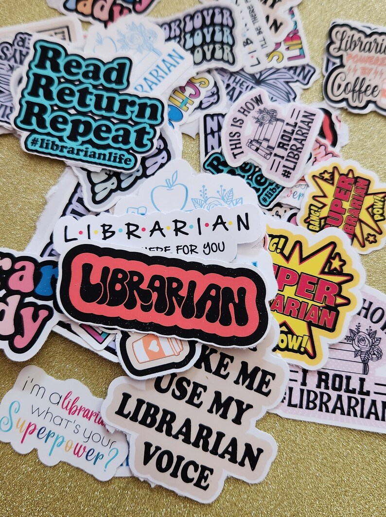 Librarian Stickers, Librarian Sticker Set, Bookworm Gifts, Book Lover ...
