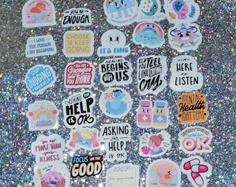 Mental Health Sticker l Sticker Set l small sticker l gifts for her l gifts for friend l stickers l mental health l motivational