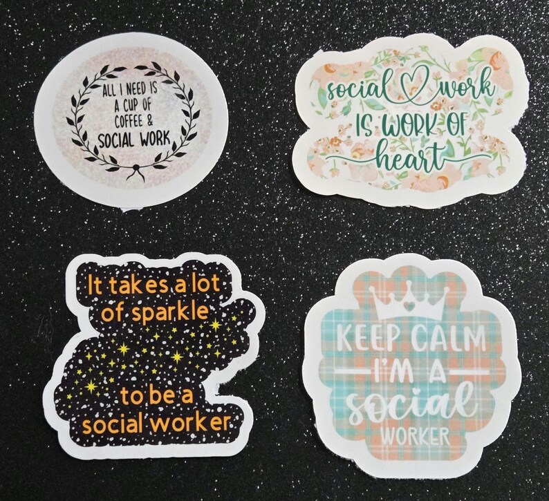Social Worker Sticker Set, Therapist Counselor Decals, Mental Health ...