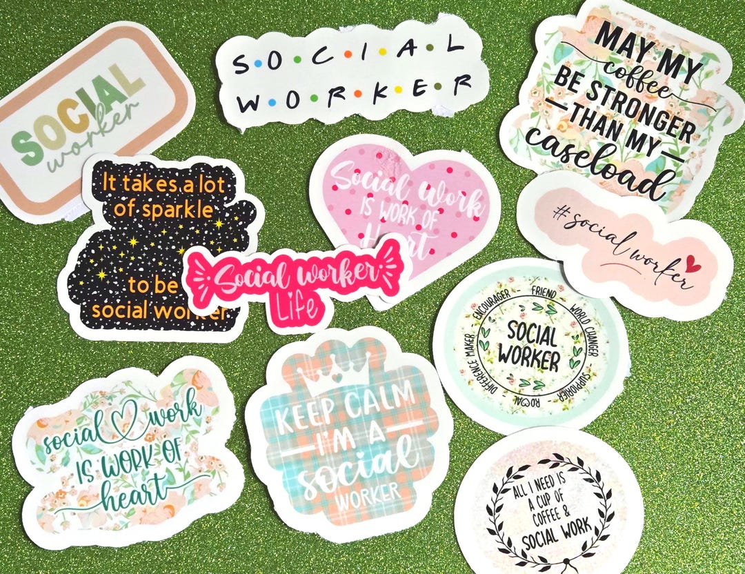 Ssw Sticker Social Worker Sticker Set, Therapist Counselor Decals, Mental Health ...