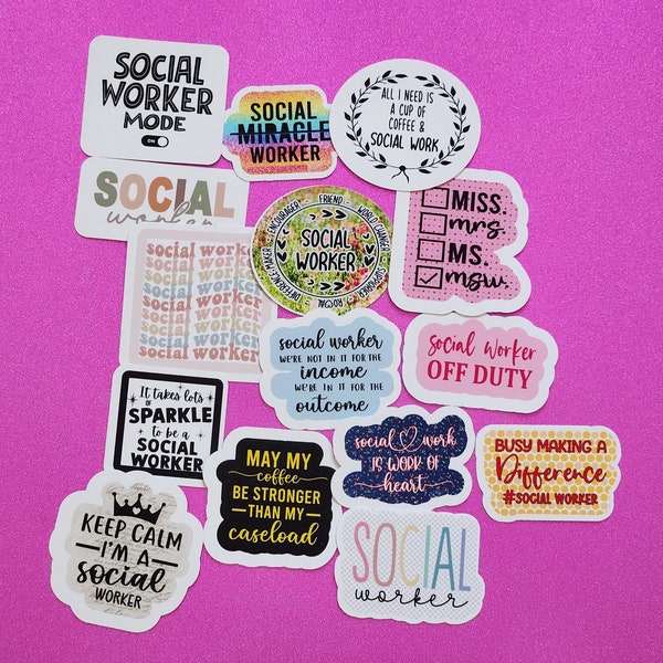 Social Worker Gift, Social Worker Stickers, Therapist Stickers, MSW, Lcsw, Licsw, Social Worker, Social Work, Social Services, Helping Gift