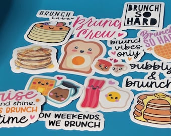 Brunch Sticker Pack | Pancakes, Bacon, Eggs, Coffee | Vinyl Die-Cut Stickers