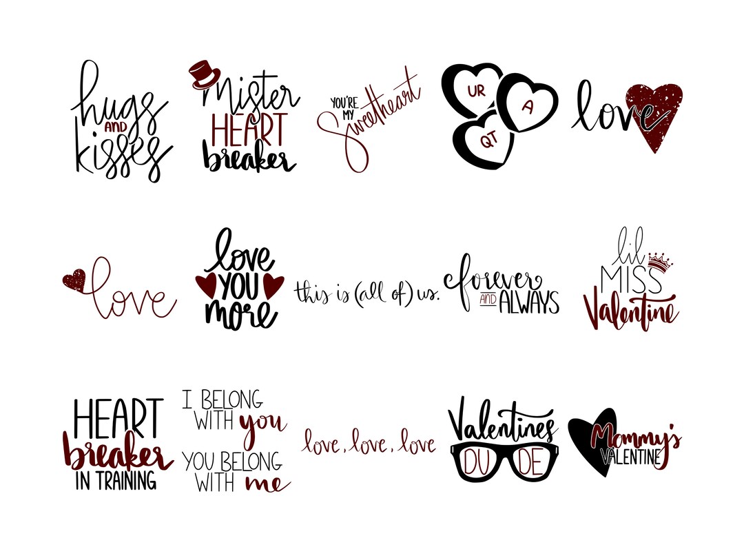 Valentine Svg Bundle, Valentines Day Svg Bundle, Love Svg, Valentine ...