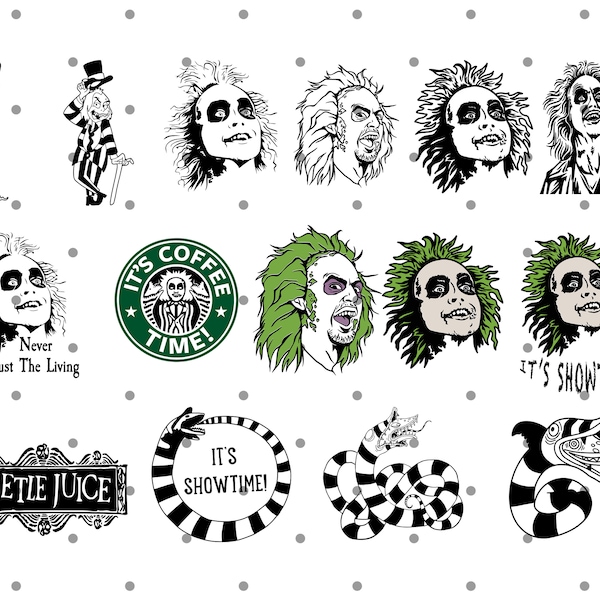 Beetlejuice Bundle SVG, Beetlejuice Files for Cricut, Instant Download, Png, Eps, Dxf