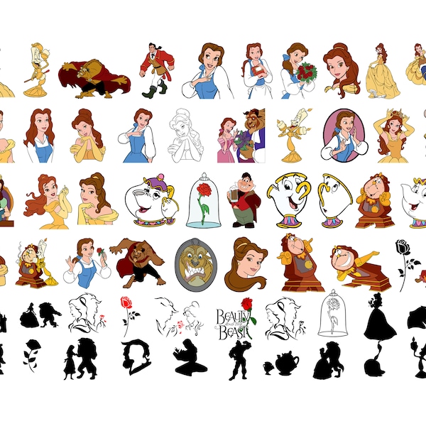 Beauty and the Beast SVG, Belle svg, Beast svg, Princess svg, Beauty and the Beast Clipart Cricut Instant Download