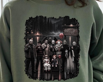 Halloween Horror Movie Characters Shirts, Vintage Horror Squad Swetshirt