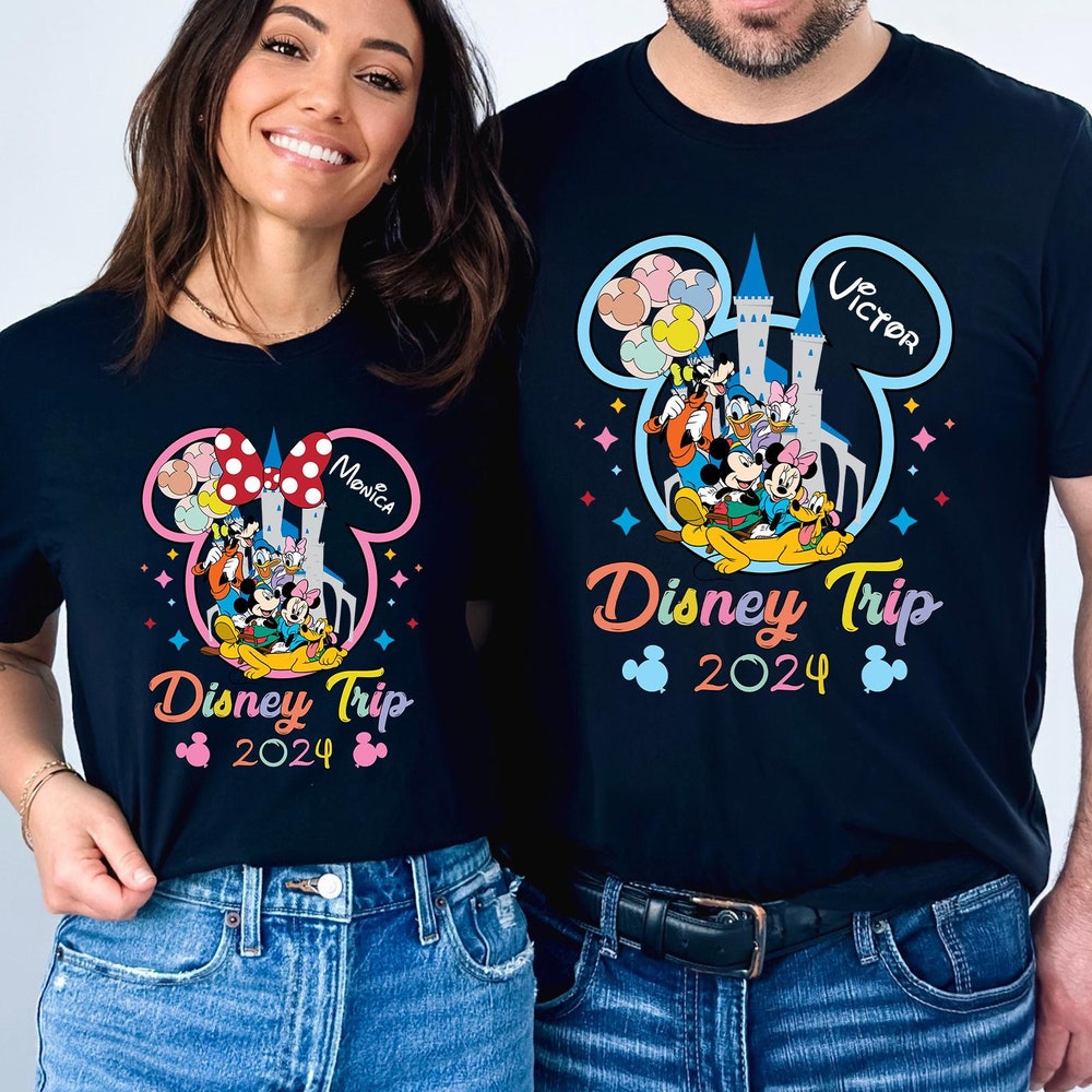 Disneyland Shirts Custom Disney Trip Shirt, Disney Vacation T-Shirt, Matching Disney Couple Shirt Disney Custom Name, Disney Family Tee, Disney Vacation 2024 Disney Personalized Men Women Blueshirtfarm