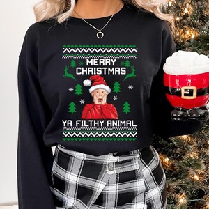 Merry Christmas Ya Filthy Animal Sweatshirt, Home Alone Shirt, Christmas Saying, Christmas Gift, Kevin Tee, Holdiay T-shirt