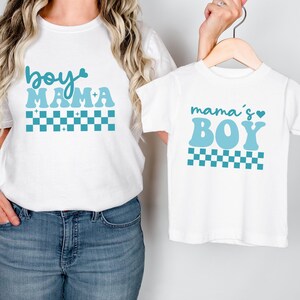 Boy Mama and Mama&#39;s Boy Matching Shirt, Matching Mommy and Me T-Shirt, Mother’s Day Gift Shirt, Mom Boy Toddler Tee, Mommy & Baby Bodysuit