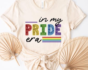 In My Pride Era Shirt, Glitter Effect LGBT MonthT-Shirt, Gay Lesbian Trans Ally Pride Tee, Equal Rights, Social Justice, Human, LGBTQ Outfit