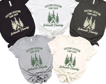 Personalized Family Camping Trip Shirt, Matching Travel Camping Tshirt for Family, Custom Camp Crew Tee, Outdoor Family Camp Trip Tee
