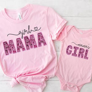 Girl Mama & Mama's Girl Shirt,  Mommy and Me T-Shirt, Mother’s Day Gift Shirts, Mommy and Daughter Tee, Happy Mothers Day, Faux sequins
